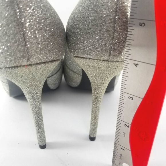 I. Miller Beautiful Shoes Sparkly Silver Peep Toe Stiletto SIZE 8.5. S753 - Picture 5 of 7